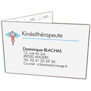 Carte de rendez-vous Kinésithérapeute (Boîte de 100 ex) Carte de rendez-vous Kinésithérapeute (Boîte de 100 ex)