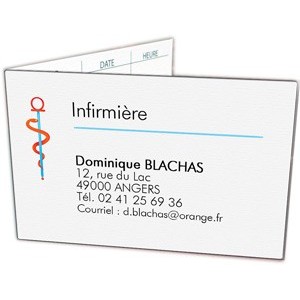 Carte de rendez-vous Infirmière (Boîte de 100 ex) Carte de rendez-vous Infirmière (Boîte de 100 ex)