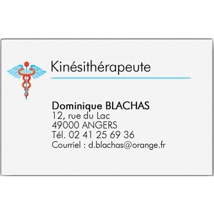 Carte de visite Kinésithérapeute (Boîte de 100 ex) Carte de visite Kinésithérapeute (Boîte de 100 ex)