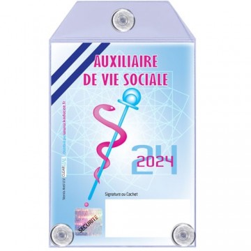 Caducée Auxiliaire De Vie Sociale 2024 + pochette adhésive