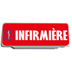 Clip Pare Soleil Infirmière Rouge avec Logo Rétro-Réfléchissant