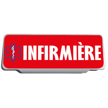 Clip Pare Soleil Infirmière Rouge avec Logo Rétro-Réfléchissant