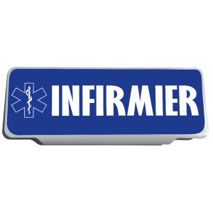 Clip Pare Soleil Infirmier Bleu avec Logo Rétro-Réfléchissant