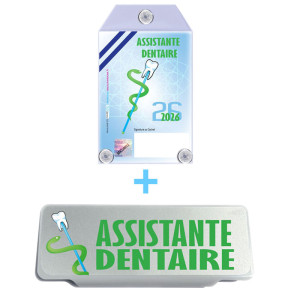 Caducée Assistante Dentaire 2026 + Clip Pare Soleil