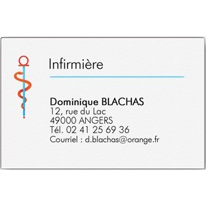 Carte de visite infirmière (Boîte de 100 ex) Carte de visite infirmière (Boîte de 100 ex)